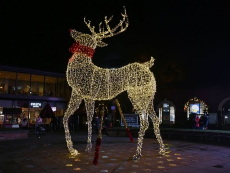 Santa and his reindeer come to Marshalls Yard